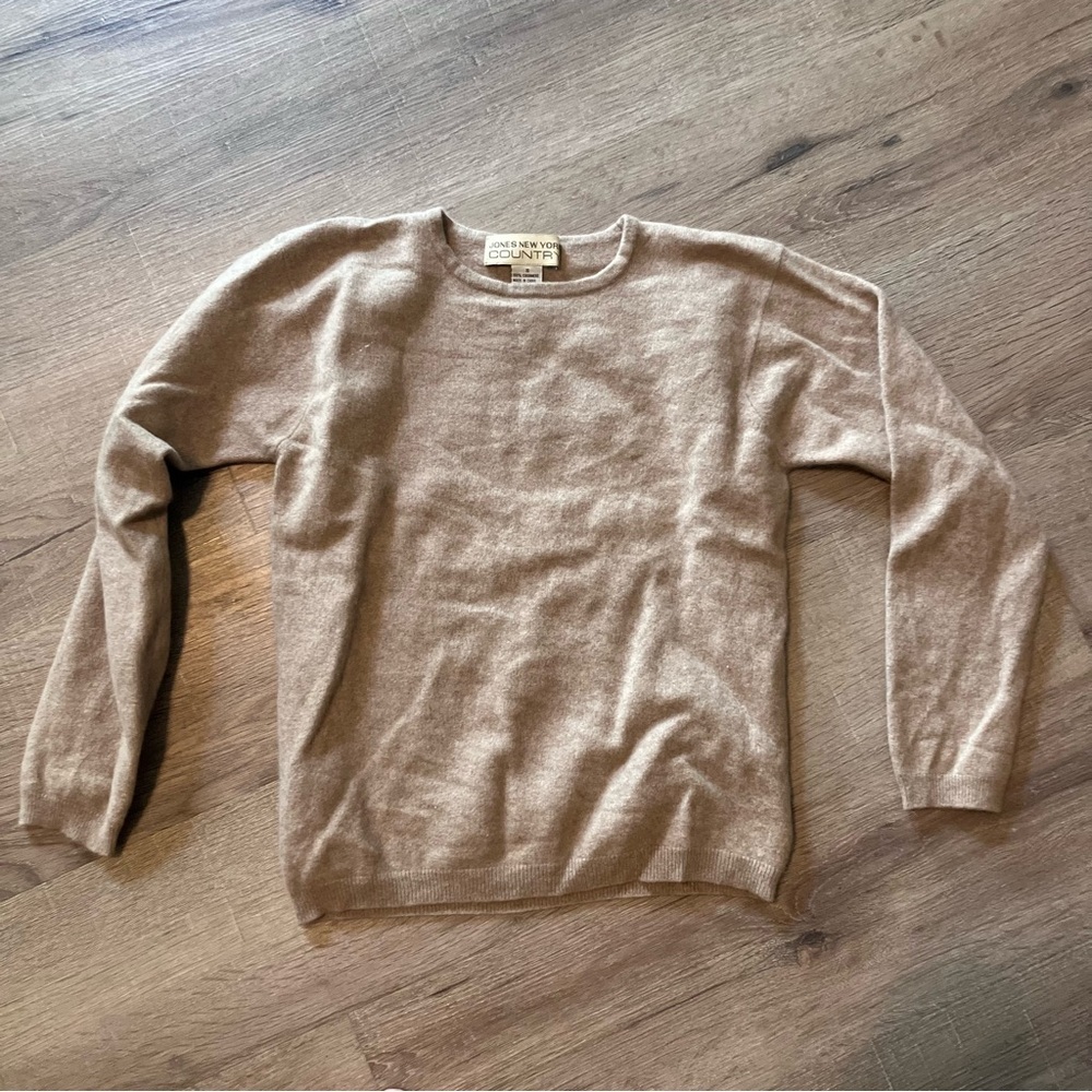 Jones New York Cream/Tan Off-the-Shoulder Sweater
